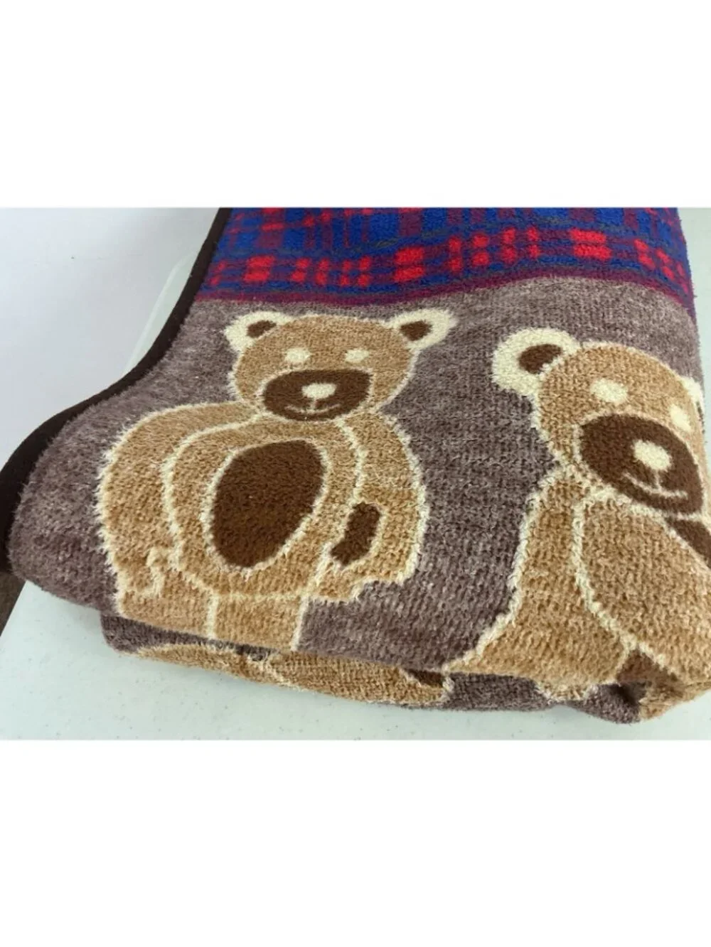 Vintage San Marcos Blanket Teddy Bear Rustic Heavy Duty 80